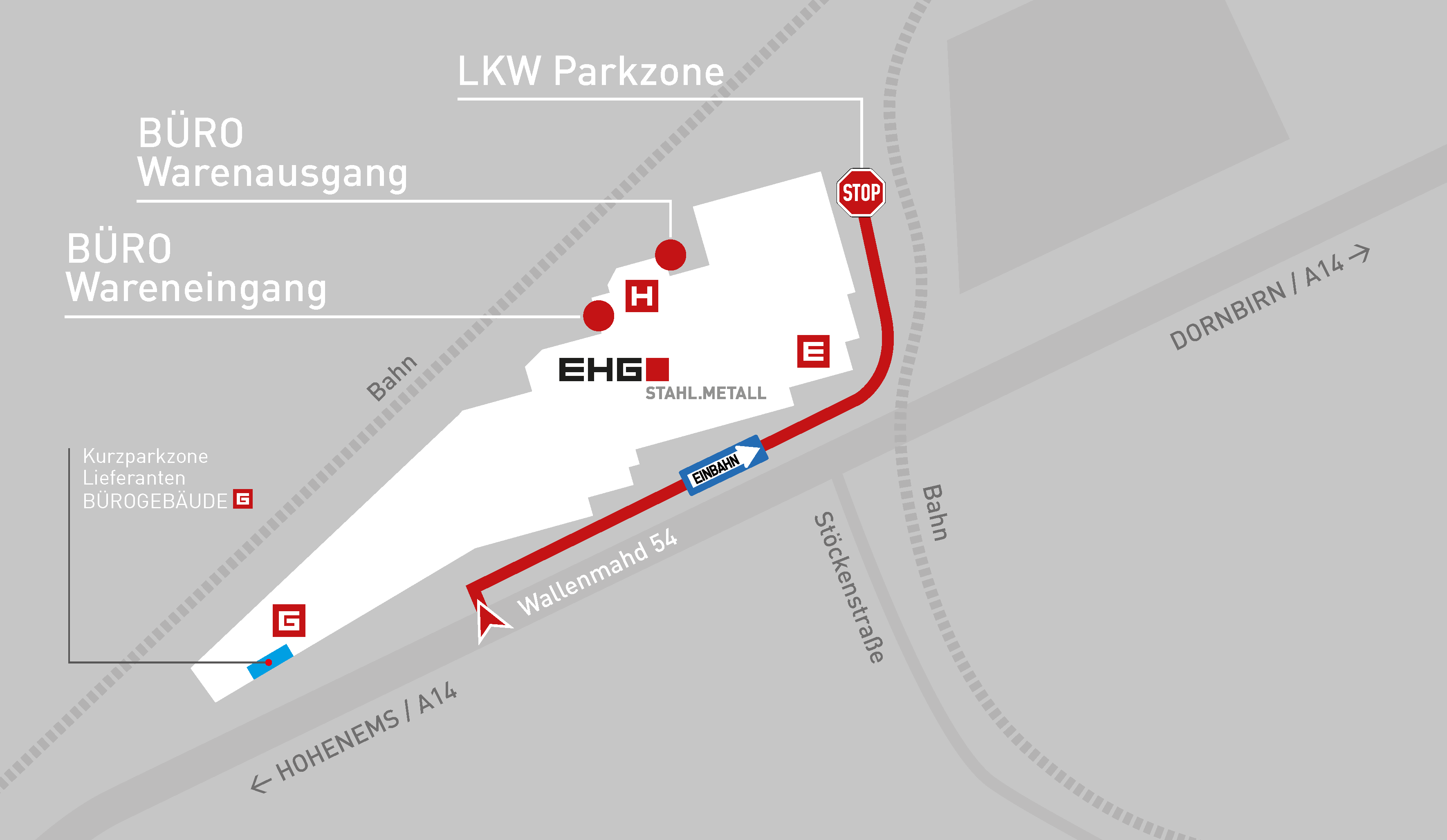 Anfahrtsplan EHG-Standort Dornbirn