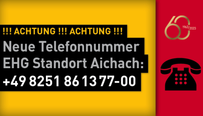 Achtung neue Telefonnummer für EHG Stahl.Metall Aichach GmbH!
